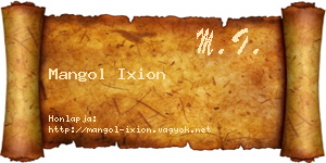 Mangol Ixion névjegykártya